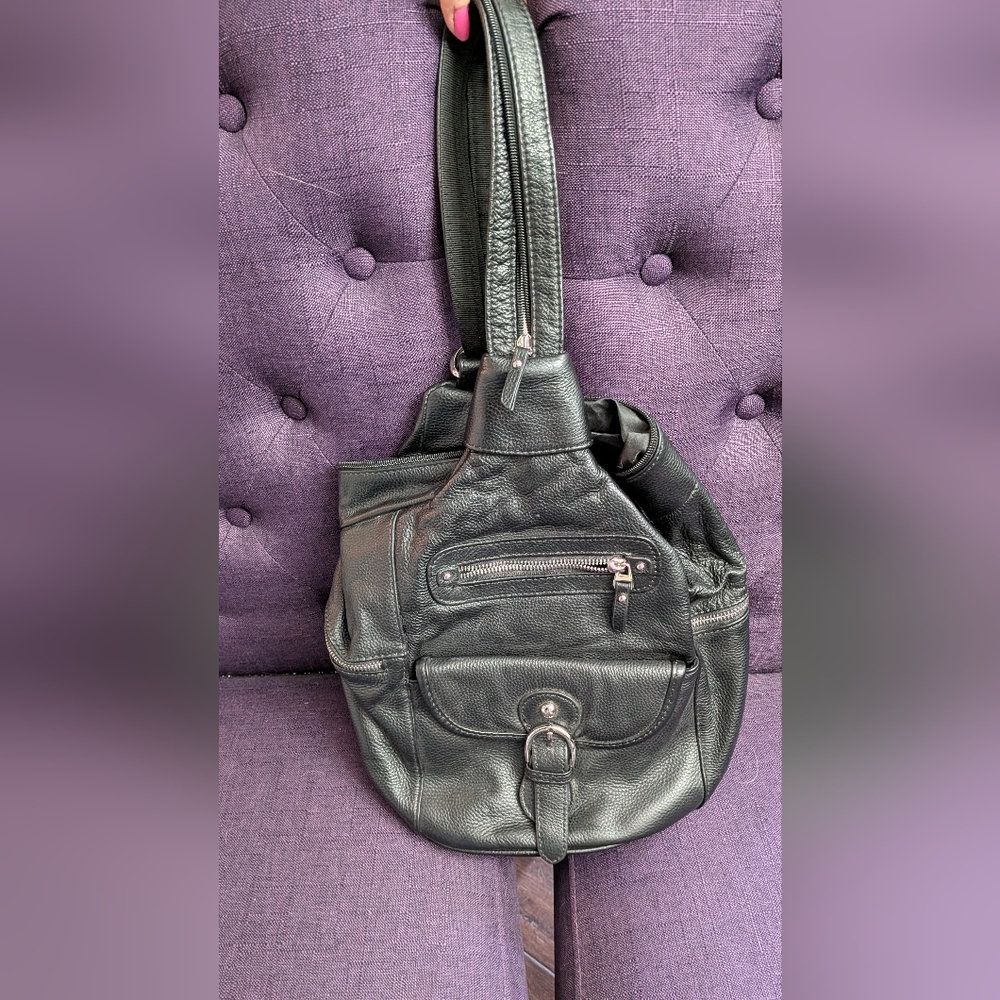 Roma Black Conceal And Carry Leather Women's Backpack